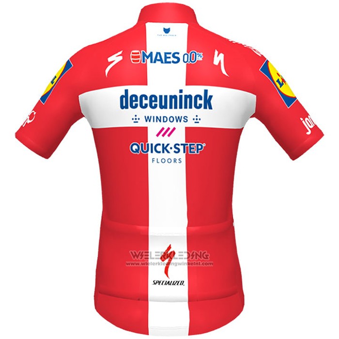 2021 Fietskleding Deceuninck Quick Step Kampioen Denemarken Korte Mouwen en Koersbroek